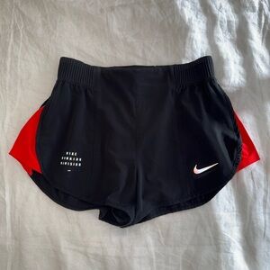 Nike Women's Running Shorts in Black and Red